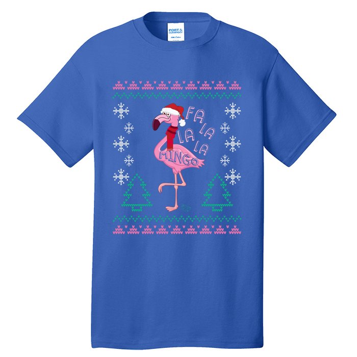 Fa La La Mingo Christmas Sweater Style Flamingo Gift Tall T-Shirt