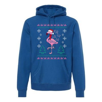 Fa La La Mingo Christmas Sweater Style Flamingo Gift Premium Hoodie