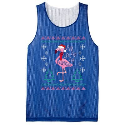 Fa La La Mingo Christmas Sweater Style Flamingo Gift Mesh Reversible Basketball Jersey Tank