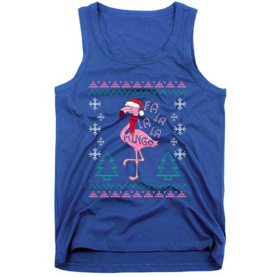 Fa La La Mingo Christmas Sweater Style Flamingo Gift Tank Top