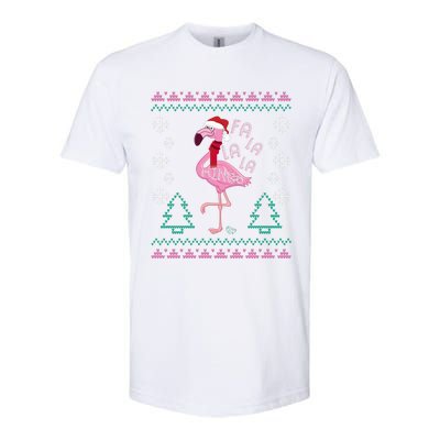 Fa La La Mingo Christmas Sweater Style Flamingo Gift Softstyle CVC T-Shirt