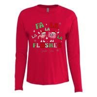 Fa La La La Flushes Gastro Crew Christmas Gi Nurse Womens Cotton Relaxed Long Sleeve T-Shirt