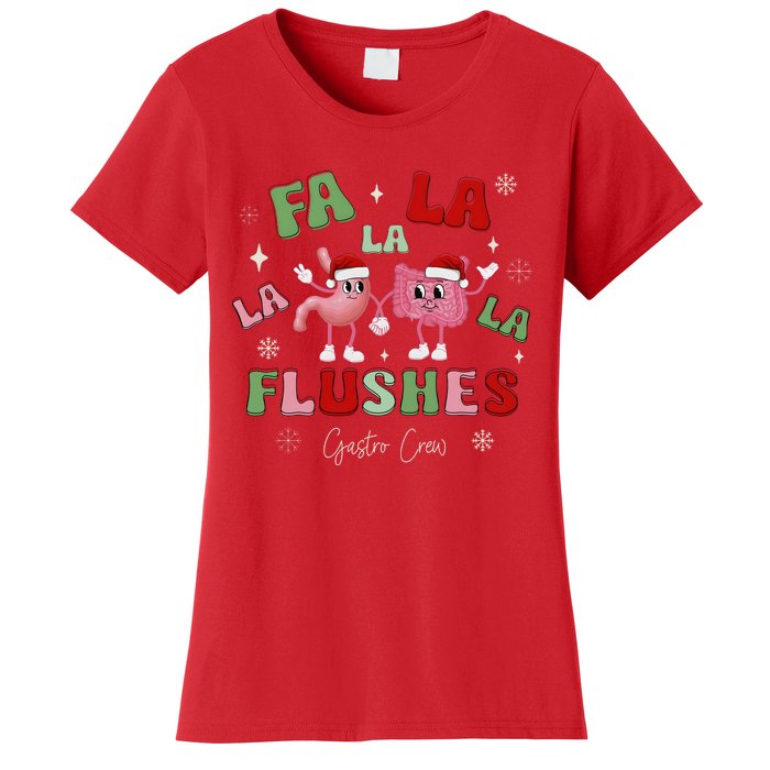 Fa La La La Flushes Gastro Crew Christmas Gi Nurse Women's T-Shirt