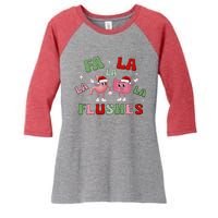 Fa La La La Flushes Gastro Crew Christmas Gi Nurse Women's Tri-Blend 3/4-Sleeve Raglan Shirt