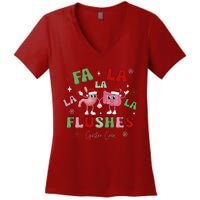 Fa La La La Flushes Gastro Crew Christmas Gi Nurse Women's V-Neck T-Shirt