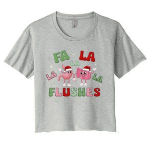 Fa La La La Flushes Gastro Crew Christmas Gi Nurse Women's Crop Top Tee