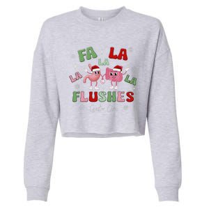 Fa La La La Flushes Gastro Crew Christmas Gi Nurse Cropped Pullover Crew