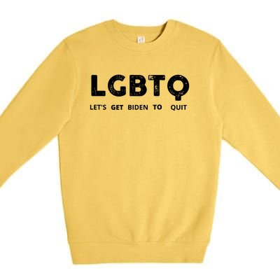 Funny LGBTQ Let's Get Biden To Quit Parody Design 2021 Premium Crewneck Sweatshirt