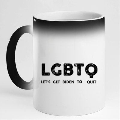 Funny LGBTQ Let's Get Biden To Quit Parody Design 2021 11oz Black Color Changing Mug