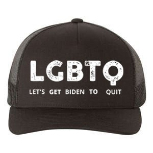 Funny LGBTQ Let's Get Biden To Quit Parody Design 2021 Yupoong Adult 5-Panel Trucker Hat