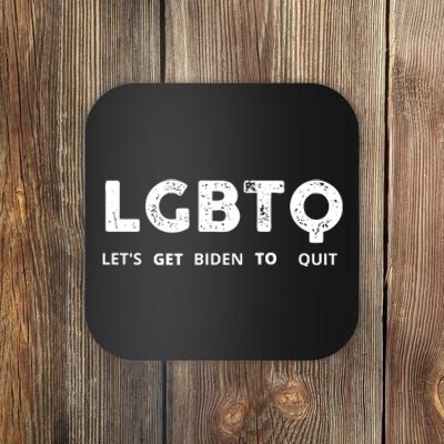 Funny LGBTQ Let's Get Biden To Quit Parody Design 2021 Coaster