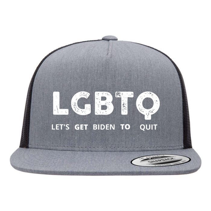 Funny LGBTQ Let's Get Biden To Quit Parody Design 2021 Flat Bill Trucker Hat