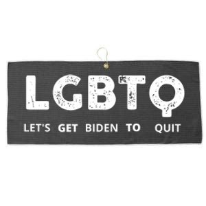 Funny LGBTQ Let's Get Biden To Quit Parody Design 2021 Large Microfiber Waffle Golf Towel