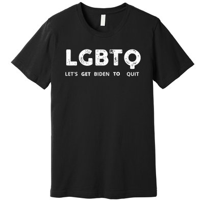 Funny LGBTQ Let's Get Biden To Quit Parody Design 2021 Premium T-Shirt