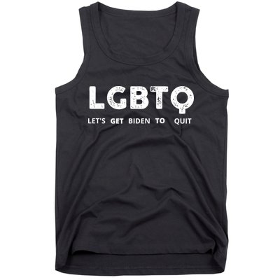 Funny LGBTQ Let's Get Biden To Quit Parody Design 2021 Tank Top
