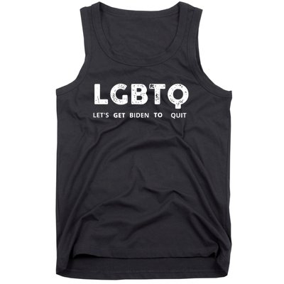 Funny LGBTQ Let's Get Biden To Quit Parody Design 2021 Tank Top