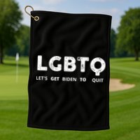 Funny LGBTQ Let's Get Biden To Quit Parody Design 2021 Golf Towel