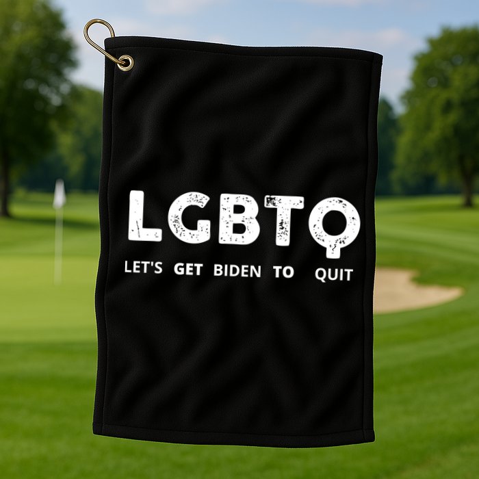 Funny LGBTQ Let's Get Biden To Quit Parody Design 2021 Golf Towel