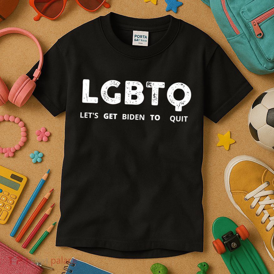 Funny LGBTQ Let's Get Biden To Quit Parody Design 2021 Kids T-Shirt