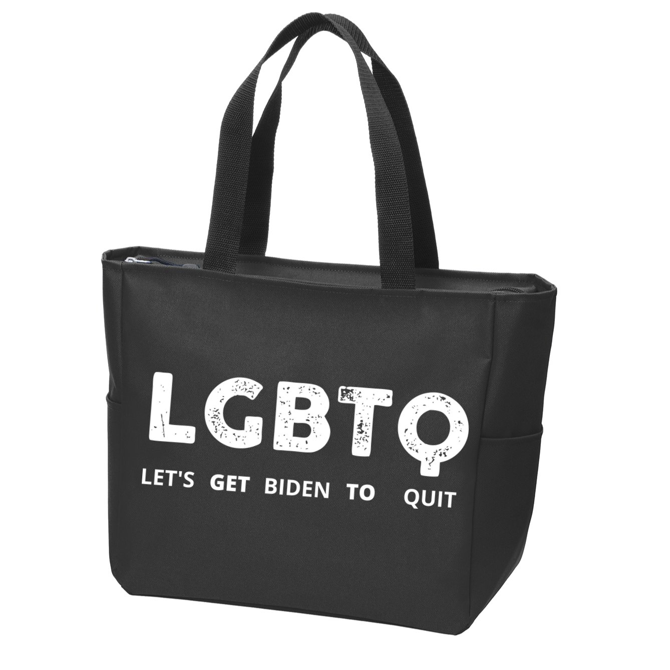 Funny LGBTQ Let's Get Biden To Quit Parody Design 2021 Zip Tote Bag