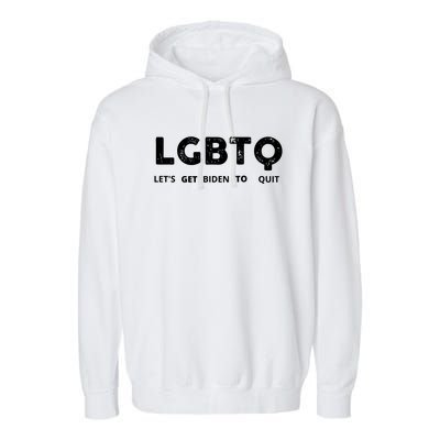 Funny LGBTQ Let's Get Biden To Quit Parody Design 2021 Garment-Dyed Fleece Hoodie