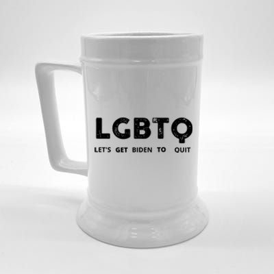 Funny LGBTQ Let's Get Biden To Quit Parody Design 2021 Beer Stein