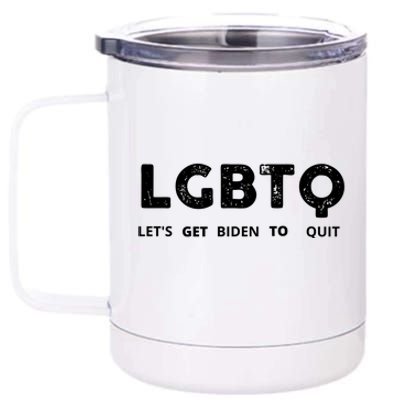 Funny LGBTQ Let's Get Biden To Quit Parody Design 2021 12 oz Stainless Steel Tumbler Cup