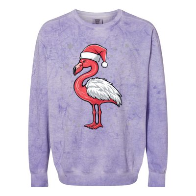 Fa La La Mingo Cute Flamingo Christmas Santa Hat Bird Cute Gift Colorblast Crewneck Sweatshirt