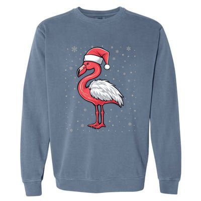 Fa La La Mingo Cute Flamingo Christmas Santa Hat Bird Cute Gift Garment-Dyed Sweatshirt