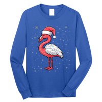 Fa La La Mingo Cute Flamingo Christmas Santa Hat Bird Cute Gift Long Sleeve Shirt