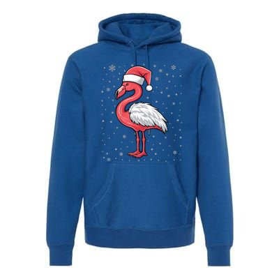 Fa La La Mingo Cute Flamingo Christmas Santa Hat Bird Cute Gift Premium Hoodie