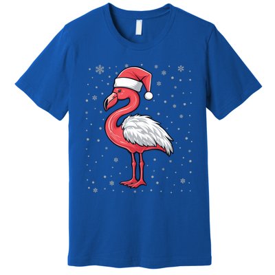 Fa La La Mingo Cute Flamingo Christmas Santa Hat Bird Cute Gift Premium T-Shirt