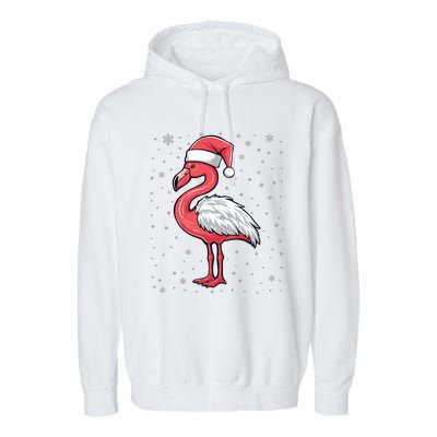 Fa La La Mingo Cute Flamingo Christmas Santa Hat Bird Cute Gift Garment-Dyed Fleece Hoodie