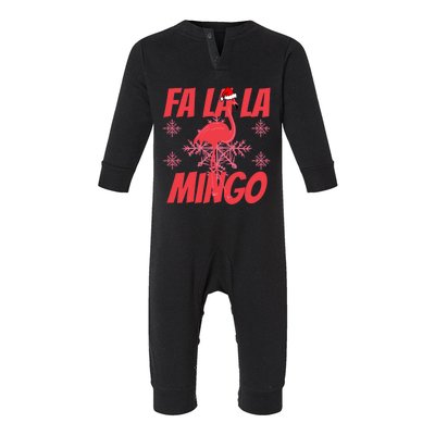 Fa La La Mingo Flamingo Christmas Gift Infant Fleece One Piece