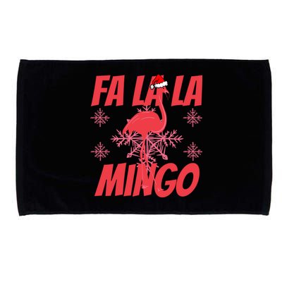 Fa La La Mingo Flamingo Christmas Gift Microfiber Hand Towel