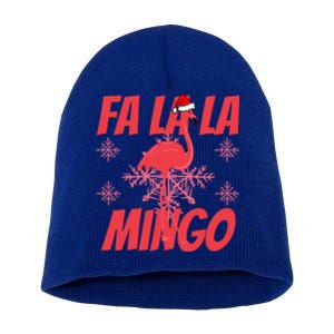 Fa La La Mingo Flamingo Christmas Gift Short Acrylic Beanie