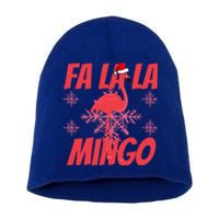 Fa La La Mingo Flamingo Christmas Gift Short Acrylic Beanie