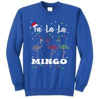 Fa La La Mingo Christmas Flamingo Tree Lights Santa Family Gift Sweatshirt