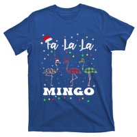 Fa La La Mingo Christmas Flamingo Tree Lights Santa Family Gift T-Shirt