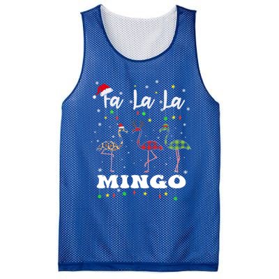 Fa La La Mingo Christmas Flamingo Tree Lights Santa Family Gift Mesh Reversible Basketball Jersey Tank