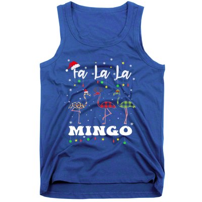 Fa La La Mingo Christmas Flamingo Tree Lights Santa Family Gift Tank Top