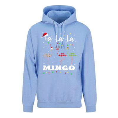 Fa La La Mingo Christmas Flamingo Tree Lights Santa Family Gift Unisex Surf Hoodie