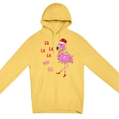 Fa La La Mingo Christmas Flamingo Tree Lights Santa Flamingo Meaningful Gift Premium Pullover Hoodie