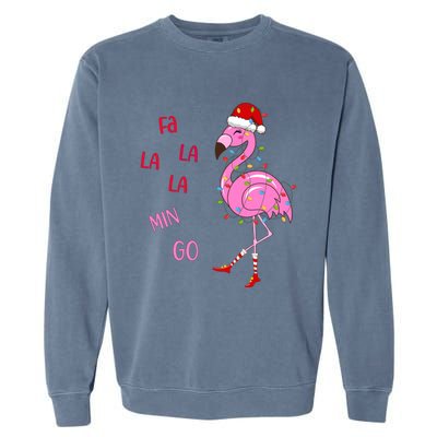 Fa La La Mingo Christmas Flamingo Tree Lights Santa Flamingo Meaningful Gift Garment-Dyed Sweatshirt