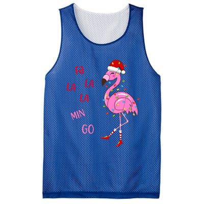 Fa La La Mingo Christmas Flamingo Tree Lights Santa Flamingo Meaningful Gift Mesh Reversible Basketball Jersey Tank