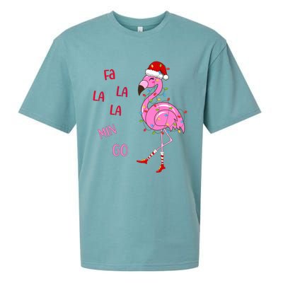 Fa La La Mingo Christmas Flamingo Tree Lights Santa Flamingo Meaningful Gift Sueded Cloud Jersey T-Shirt