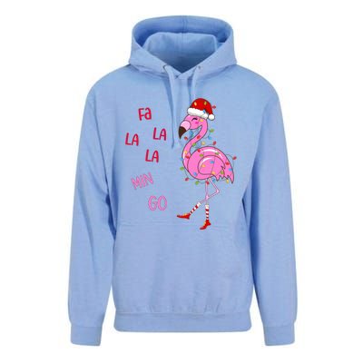 Fa La La Mingo Christmas Flamingo Tree Lights Santa Flamingo Meaningful Gift Unisex Surf Hoodie