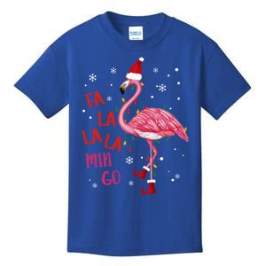 Fa La La Mingo Flamingo Christmas Tree Lights Tropical Xmas Cute Gift Kids T-Shirt