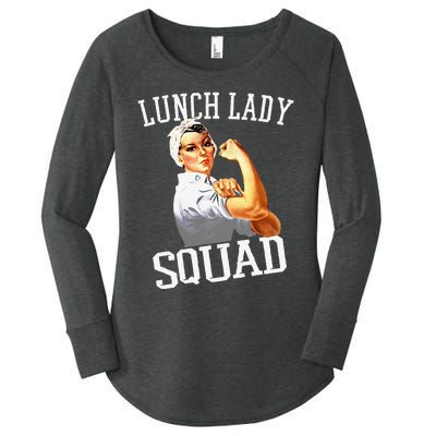 Funny Lunch Lady Gifts Cafeteria Worker Lunch Lady Squad Women's Perfect Tri Tunic Long Sleeve Shirt