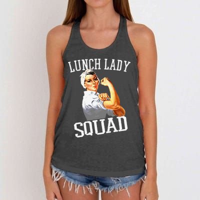 Funny Lunch Lady Gifts Cafeteria Worker Lunch Lady Squad Women's Knotted Racerback Tank